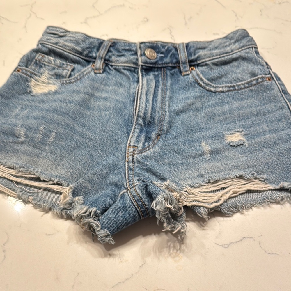 PacSun Denim Blue Women's Distressed Shorts
